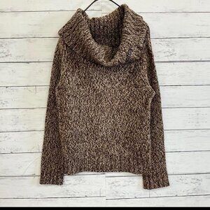 Flatdult Casual Knit High Neck Mocha Brown